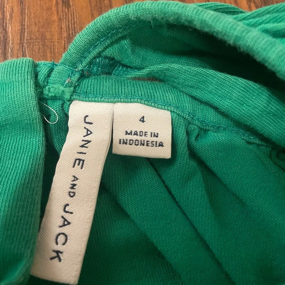 Janie & Jack Green Flutter Sleeve Tank Top, Size 4, Smocked, Buttons, Girl - Picture 3 of 5